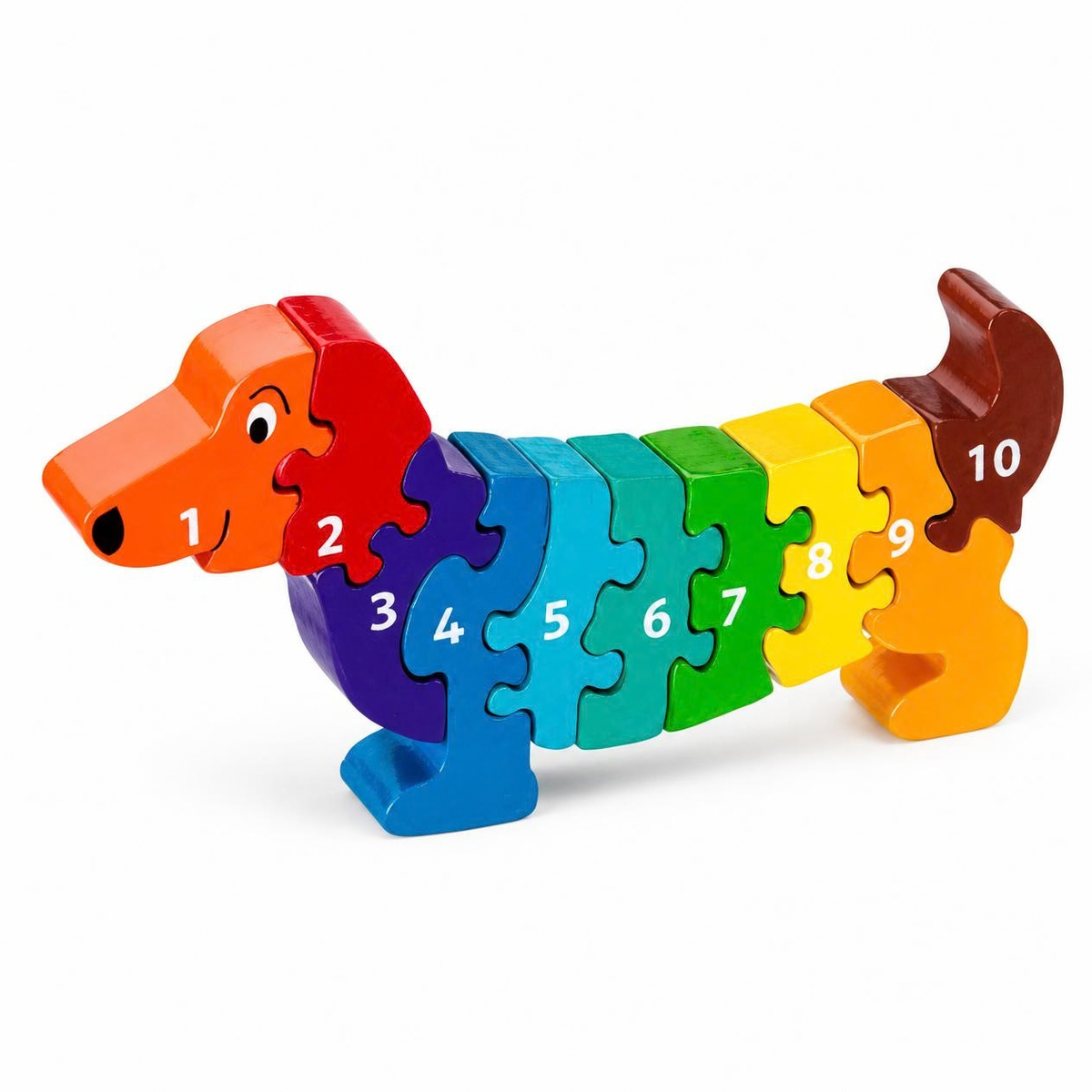 Wooden Dog Puzzle, Number 1-10