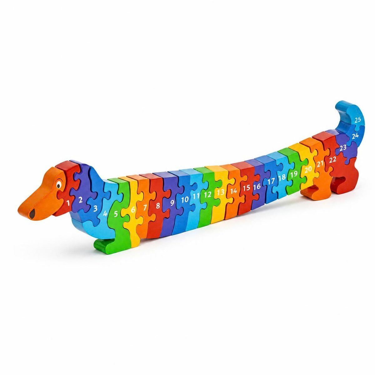 Wooden Dog Puzzle, Numbered 1-25